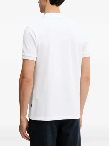 Tricou polo Lindbergh cu broderie alb