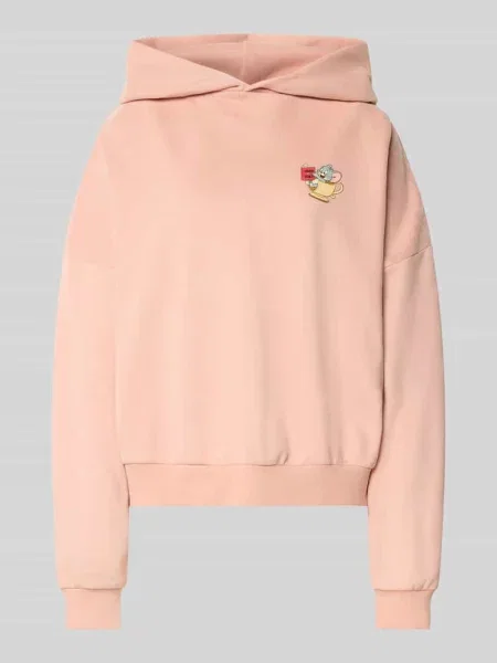 Bluza z kapturem nadrukiem z motywem i obniżonymi ramionami Review