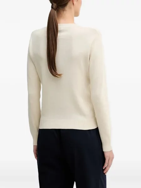 Pulover Benetton cu decolteu rotund galben