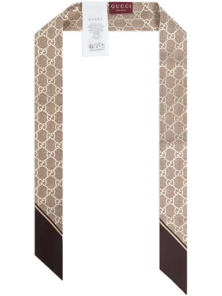 Hedvábný šál Gucci hnědý