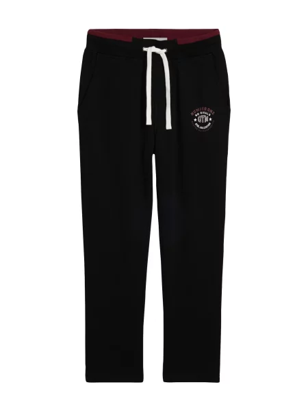 Bonprix Pantaloni ciocolatiu / negru alb