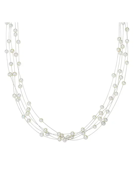 Palton Valero Pearls cu perle alb