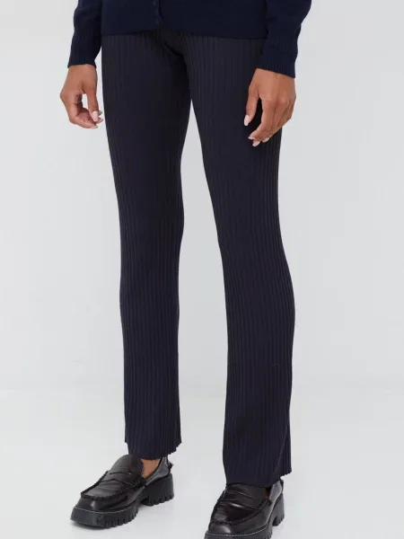 Joop! pantaloni femei marin drept high waist albastru