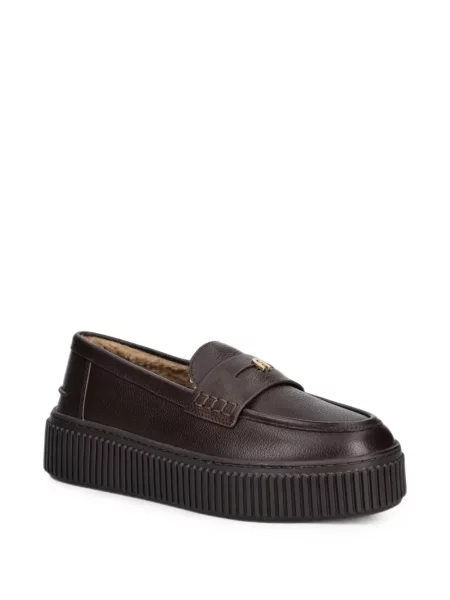 Pantofi loafer Furla cu autograf maro