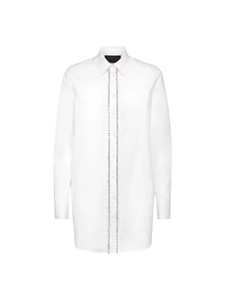 Koszula Philipp Plein z kryształkami garniturowa biała