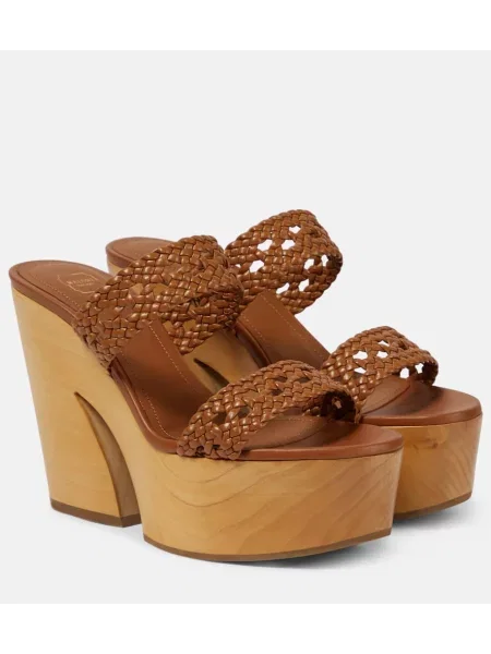 Sandale Malone Souliers din piele cu platformă maro