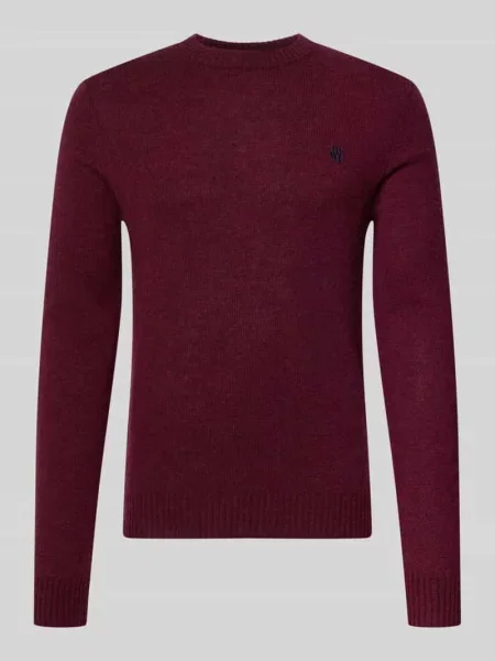 Sweter z dzianiny krój slim fit z czystej wełny z wyhaftowanym logo Mcneal