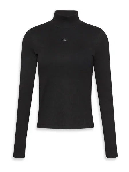 Calvin Klein Jeans Bluză cu gât negru