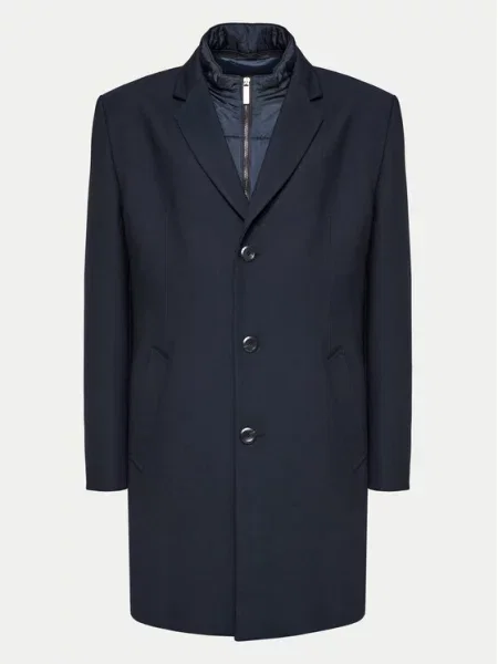 Bugatti Vlněný kabát Tmavomodrá