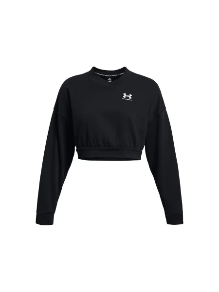 Dámska tréningová mikina Under Armour Rival Terry Os Crop Crew black/white biela