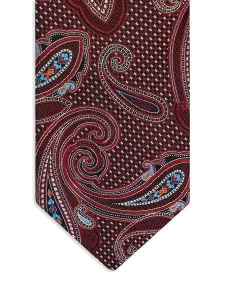 Cravată Etro cu imagine cu model paisley roșu