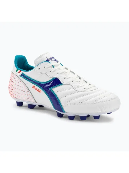 Cizme de fotbal pentru bărbați Diadora Brasil Italy OG GR LT+ MDPU alb/marin alb