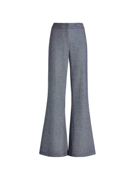 Pantaloni Genny din tweed evazate albastru