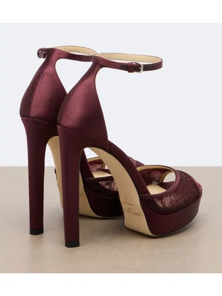 Sandale Jimmy Choo cu platformă din dantelă