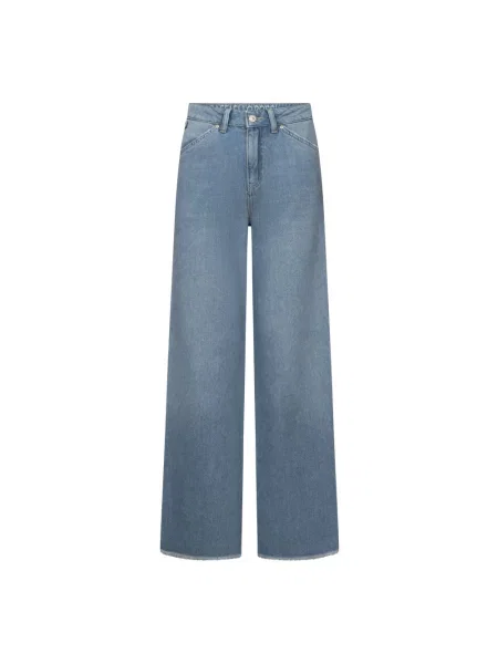 Szerokie jeansy Raffaello Rossi z wysoką talią niebieskie