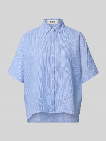 Bluzka lniana o kroju relaxed fit z wzór w model MELANIA' Ecoalf biała