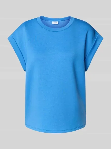 T-shirt z okrągłym dekoltem model ‘SIFFI’ Vila niebieska