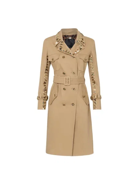 Trencz Philipp Plein z ćwiekami płócienny beżowy