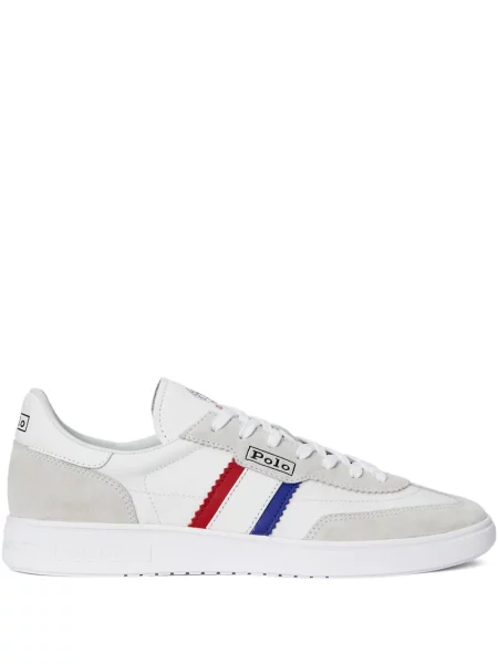 Πλεκτή μακρύς φόρεμα σε στυλ πουκάμισου Polo Ralph Lauren με halter λαιμόκοψη λευκό
