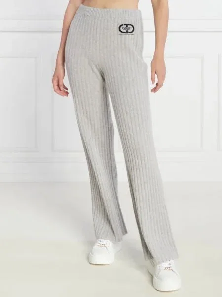 TWINSET De lână pantaloni de tricot cu adaos de cașmir gri