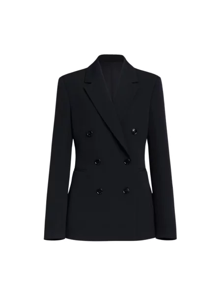 Marynarka Alaïa z krepy ze ściągaczem czarna