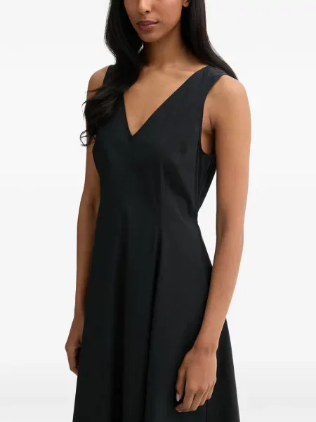 Rochie midi Marc O'polo fără mâneci cu decolteu în V negru