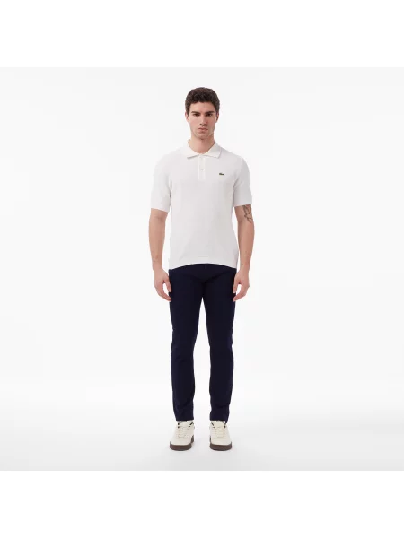 Lacoste Sweter Z Kołnierzykiem Polo Classic Fit beżowy
