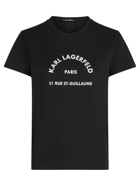 Karl Lagerfeld Tricou Rue St-Guillaume negru alb