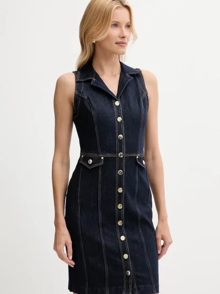 Jeans obleka Guess DESTINY mornarsko modra