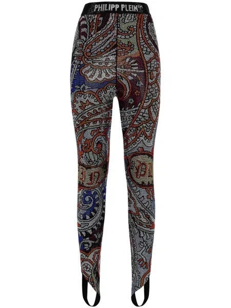 Kryształ górski legginsy Philipp Plein z wzorem paisley