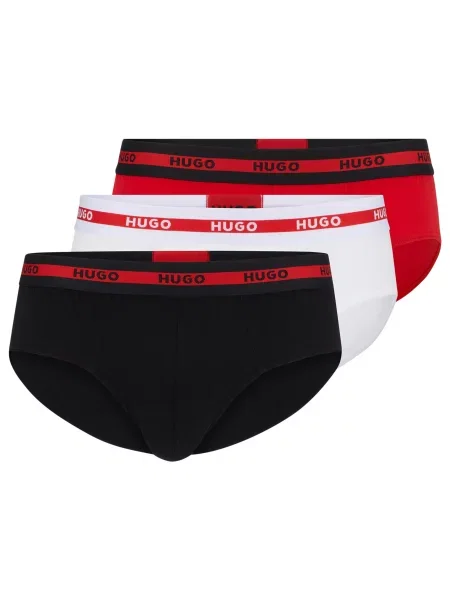 HUGO Spodnje hlačke ognjeno rdeča / črna bela