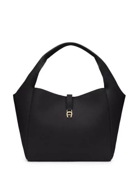 Geantă shopper Aigner cu autograf negru