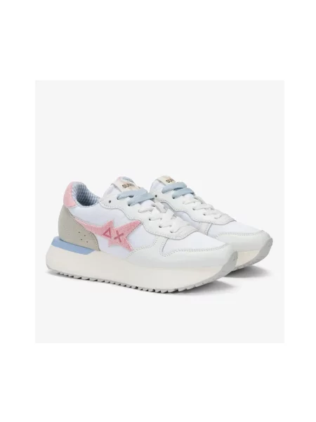 Sneakersy Sun68 skórzane białe
