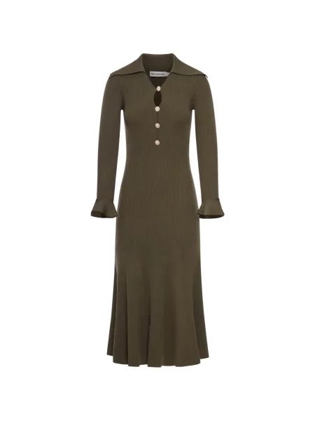 Rochie midi Self-portrait până la genunchi de costum verde