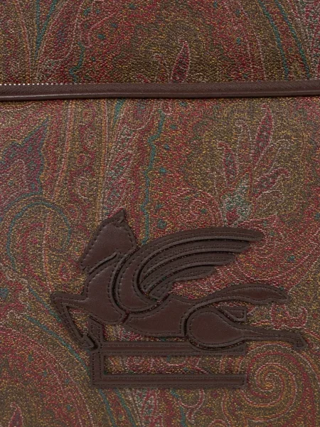 Rucsac Etro cu model paisley din jacard maro