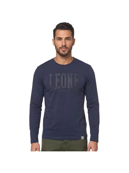 Lung tricou Leone 1947 cu mâneci lungi cu autograf albastru