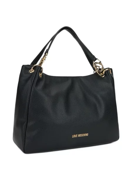Шопинг чанта Love Moschino с автограф черно