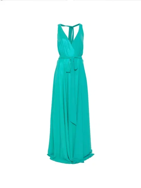 Rochie maxi Le Rjtange cu legături verde