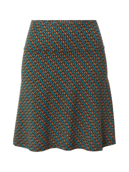 King Louie Fustă Border verde jad / portocaliu negru