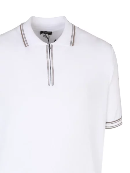 Tricou polo Peserico cu dungi alb
