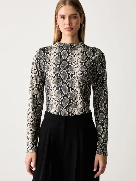 Tricou cu mânecă lungă Karl Lagerfeld bej