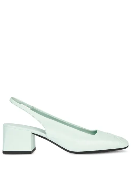 Pantofi cu toc Courreges slingback verde