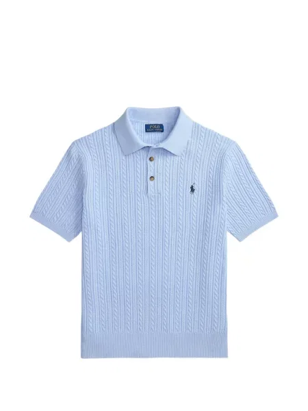 Pruhované polotričko Polo Ralph Lauren se síťovinou s výšivkou červené