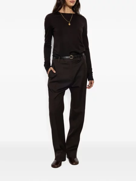 Pantaloni Studio Nicholson de lână maro