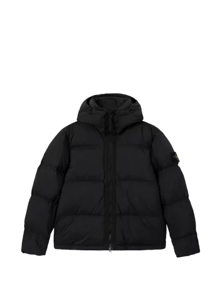 Geacă Stone Island cu glugă cu strasuri negru