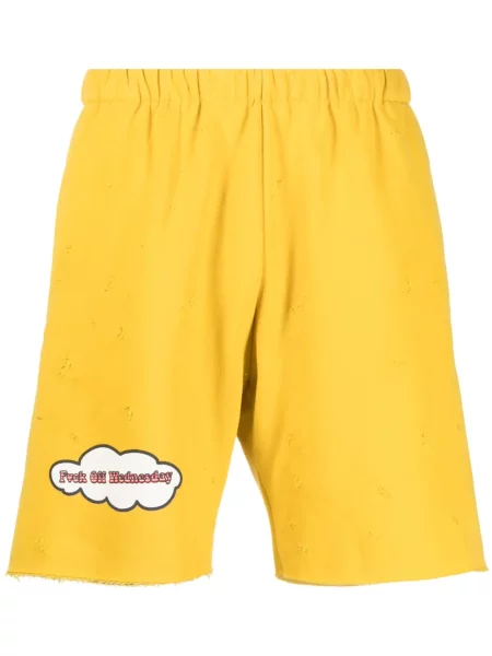 Szorty Natasha Zinko z przetarciami żółte