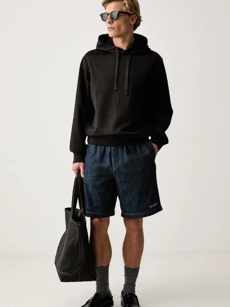 Armani Exchange hanorac cu glugă pentru bărbați negru