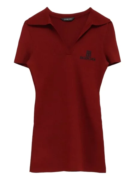 Top Balenciaga cu broderie roșu