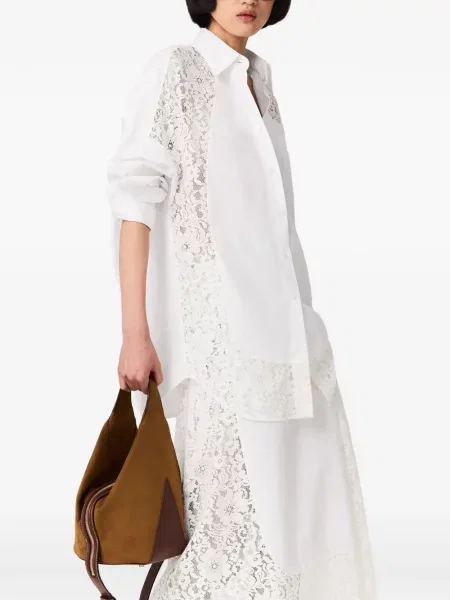 Cămașă Stella Mccartney din dantelă alb