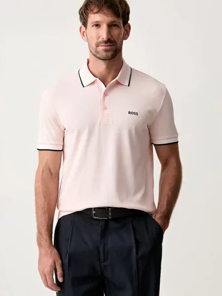 Tricou polo Boss Green verde